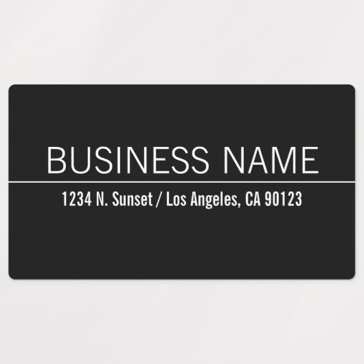 防水シンプル白黒業 ラベル (デザイン2)