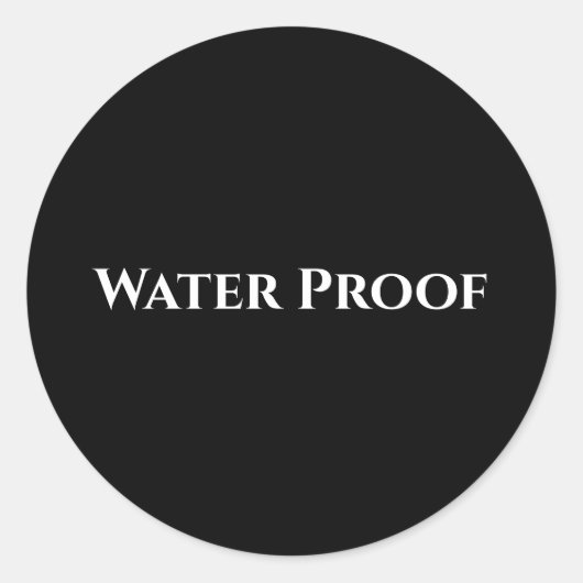 防水スプラッシュフリーパッケージラベル白黒 ラウンドシール (正面)