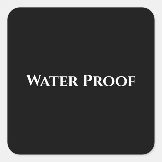 防水スプラッシュフリーパッケージラベル ブラック＆ホワイト スクエアシール (正面)