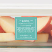 防水ティール（緑がかった色）と白せっけん成分 ラベル (貼付)