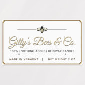 防水ビーズワックスキャンドルラベル縁ど金ゴールドビー ラベル (デザイン1)