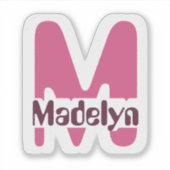 防水ピンクガーリーモノグラム名ウィンドウラップトップ シール (正面)