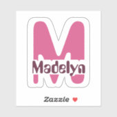 防水ピンクガーリーモノグラム名ウィンドウラップトップ シール (シート)