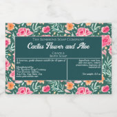 防水ピンク緑の花石鹸包装ラベル フードラベル (シングルラベル)