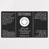 防水ブラック化粧品ドロッパーボトルラベル ラベル (デザイン1)