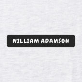 防水ブラック&ホワイトフルネームのタグ | アパレル ラベル (デザイン1)