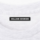 防水ブラック&ホワイトフルネームのタグ | アパレル ラベル (貼付)