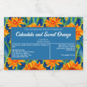 防水ブルーオレンジフローラ石鹸の包装ラベル フードラベル (シングルラベル)