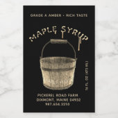 防水メープルシロップ食品ラベルブラック&金ゴールド フードラベル (シングルラベル)