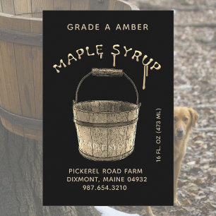防水メープルシロップ食品ラベルブラック&金ゴールド フードラベル