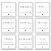 防水モダンキッチンスパイス瓶ラベル シール (正面)