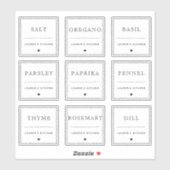防水モダンキッチンスパイス瓶ラベル シール (シート)