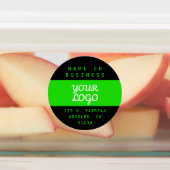 防水モダンロゴと文字 |ブラックブライトグリーン ラベル (貼付)