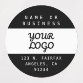 防水モダンロゴと文字 |黒と白 ラベル (デザイン2)