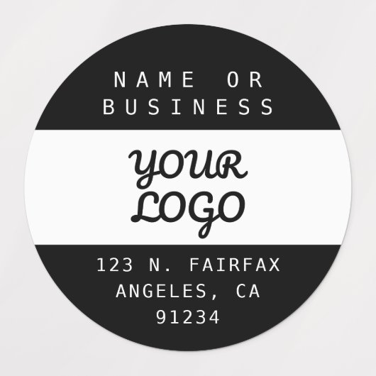 防水モダンロゴと文字 |黒と白 ラベル (デザイン1)