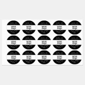 防水モダンロゴと文字 |黒と白 ラベル (シート)