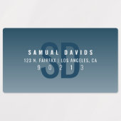 防水モダン青はっきりしたアドグラデーションレス ラベル (デザイン1)