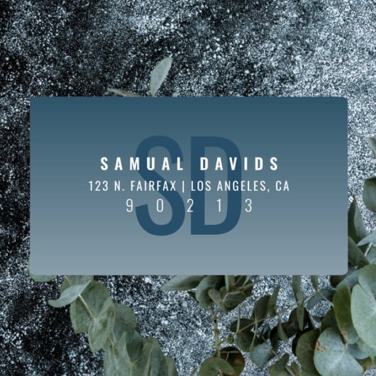 防水モダン青はっきりしたアドグラデーションレス ラベル