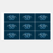 防水モダン青はっきりした住所 ラベル (シート)