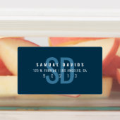 防水モダン青はっきりした住所 ラベル (貼付)