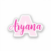 防水モノグラム+名前 | 透明ステッカー シール (正面)