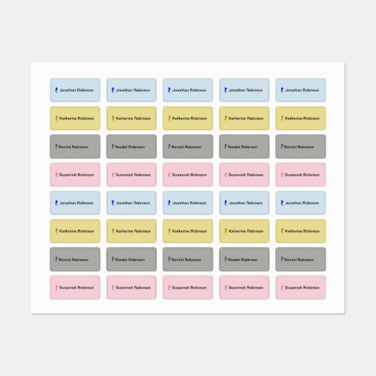 防水ラベル – シーホースと名前X 4 ラベル (シート)