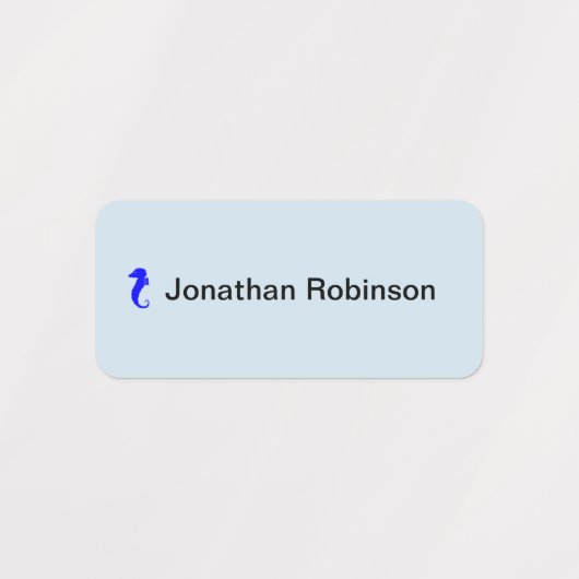 防水ラベル – シーホースと名前X 4 ラベル (デザイン1)