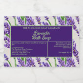 防水ラベンダー花石鹸製品ラベル フードラベル (シングルラベル)