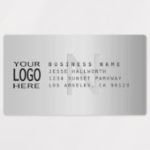 防水ロゴ&メタルモダンフェイク差出人住所 ラベル (デザイン1)