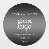 防水ロモダンゴと文字ブラックグレーグラデーション ラベル (デザイン2)