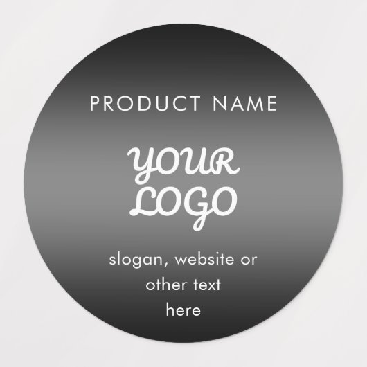 防水ロモダンゴと文字ブラックグレーグラデーション ラベル (デザイン1)