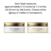 防水ロープロファイル化粧品瓶ラベル – 白 シール