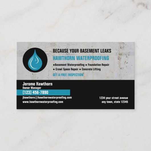 防水会社ブルー 名刺 (正面)