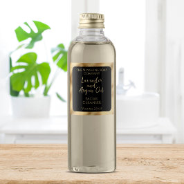 防水化粧品プロダクトラベル – ブラック&金ゴールド ラベル