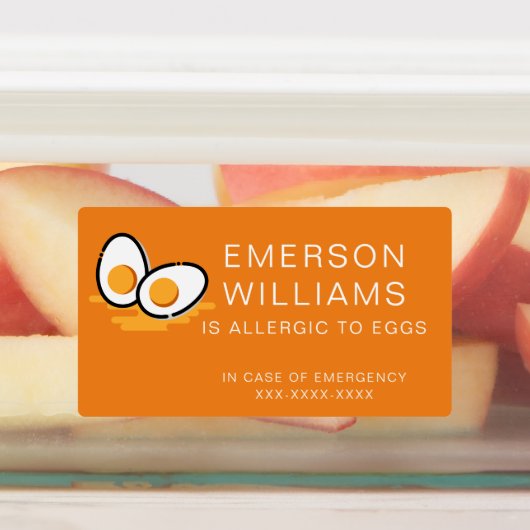防水卵アレルギー警告子名 ラベル (貼付)