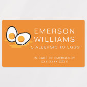 防水卵アレルギー警告子名 ラベル (デザイン2)