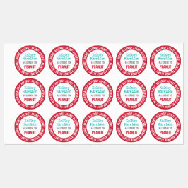 防水型アレルギーカスタマイズ警告児童学校 ラベル