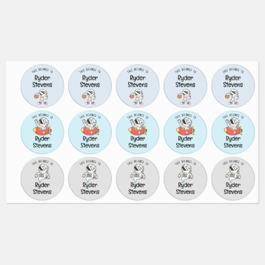 防水宇宙飛行士名ラベル ラベル (シート)