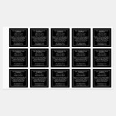 防水性の白黒せっけん原料 ラベル (シート)