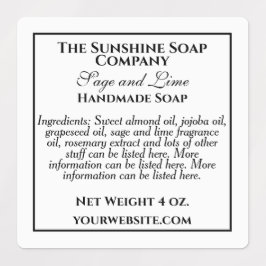 防水性シンプル白・黒石鹸 ラベル