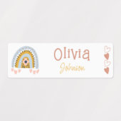 防水性ボホ虹の名前ラベル ラベル (デザイン1)