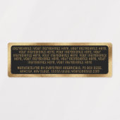 防水成分ラベル黒金ゴールド長方形 ラベル (デザイン2)