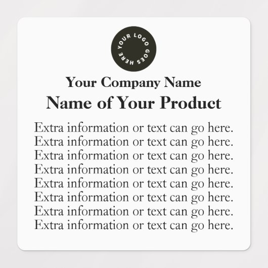防水石鹸または化粧品ラベルwロゴ – 正方形 ラベル (デザイン1)