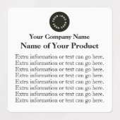 防水石鹸または化粧品ラベルwロゴ – 正方形 ラベル (デザイン2)