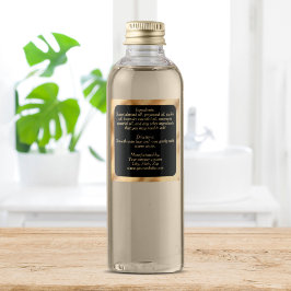 防水素材ラベル – 黒い金ゴールドスクエア2 ラベル