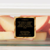 防水素材ラベル – 黒い金ゴールドスクエア ラベル (貼付)