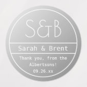 防水編集可能モダンモノグラ結婚ム ラベル (デザイン1)