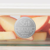 防水編集可能モダンモノグラ結婚ム ラベル (貼付)