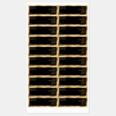 防水美しい製品ラベル – ブラックと金ゴールド ラベル (シート)