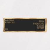 防水美しい製品ラベル – ブラックと金ゴールド ラベル (デザイン2)